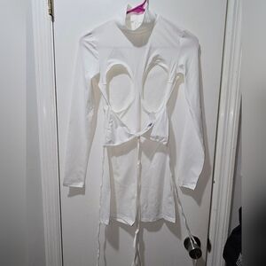 Do My Self White Romper Boob Cutout Size Small NWT